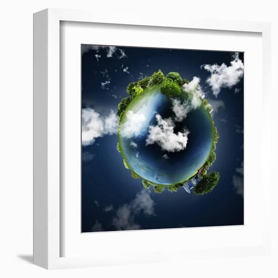 Earth Globe-violetkaipa-Framed Art Print