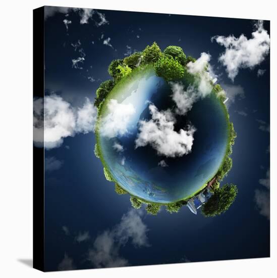 Earth Globe-violetkaipa-Stretched Canvas