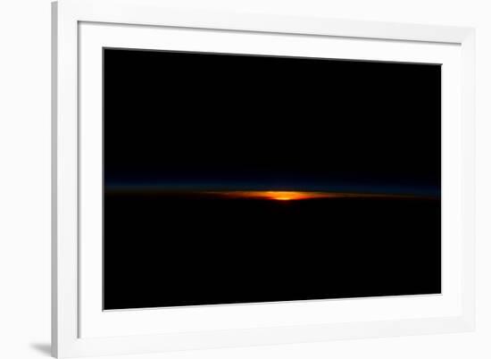 Earth horizon view over South Pacific Ocean-null-Framed Photographic Print