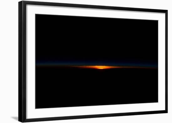 Earth horizon view over South Pacific Ocean-null-Framed Photographic Print