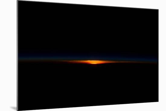 Earth horizon view over South Pacific Ocean-null-Mounted Photographic Print