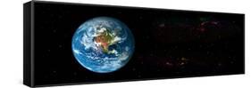 Earth in Space Showing North Americas (Photo Illustration)-null-Framed Stretched Canvas