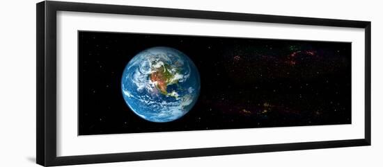 Earth in Space Showing North Americas (Photo Illustration)-null-Framed Photographic Print