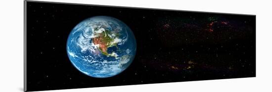 Earth in Space Showing North Americas (Photo Illustration)-null-Mounted Photographic Print