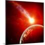 Earth in Space with a Flying Asteroid, Abstract Background-molodec-Mounted Photographic Print