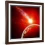 Earth in Space with a Flying Asteroid, Abstract Background-molodec-Framed Photographic Print