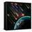 Earth in Space with a Flying Asteroids, Abstract Background-molodec-Framed Stretched Canvas