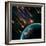 Earth in Space with a Flying Asteroids, Abstract Background-molodec-Framed Photographic Print