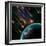 Earth in Space with a Flying Asteroids, Abstract Background-molodec-Framed Photographic Print