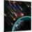 Earth in Space with a Flying Asteroids, Abstract Background-molodec-Mounted Photographic Print