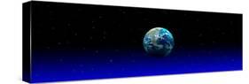 Earth in Space with Blue Mist (Photo Illustration)-null-Stretched Canvas