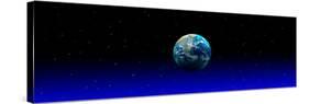 Earth in Space with Blue Mist (Photo Illustration)-null-Stretched Canvas