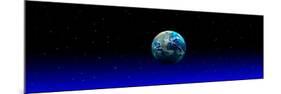 Earth in Space with Blue Mist (Photo Illustration)-null-Mounted Premium Photographic Print