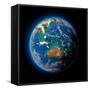 Earth in Space-Antartis-Framed Stretched Canvas