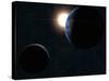 Earth, Moon and the Sun-Stocktrek Images-Stretched Canvas