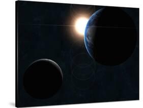 Earth, Moon and the Sun-Stocktrek Images-Stretched Canvas