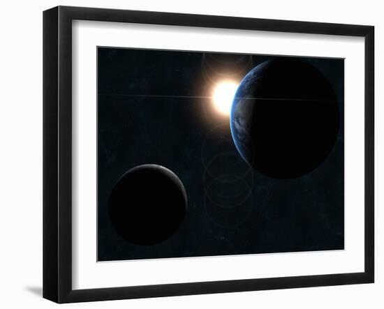 Earth, Moon and the Sun-Stocktrek Images-Framed Premium Photographic Print