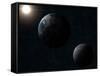 Earth, Moon and the Sun-Stocktrek Images-Framed Stretched Canvas