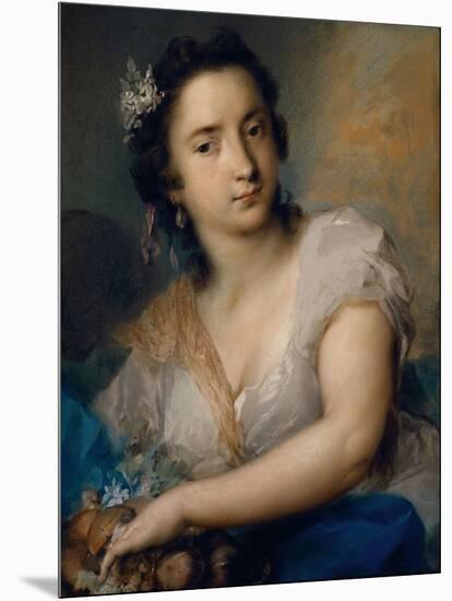 Earth-one of a series of the Four Elements (1744)-Rosalba Carriera-Mounted Premium Giclee Print