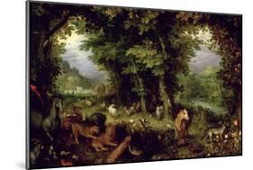 Earth or the Earthly Paradise, 1607-08-Jan Brueghel the Elder-Mounted Giclee Print