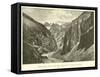 Earth Pillars, Near Kioto, Spiti Valley, Himalaya Mountains-null-Framed Stretched Canvas