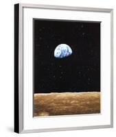 Earth Rise from Moon-null-Framed Art Print