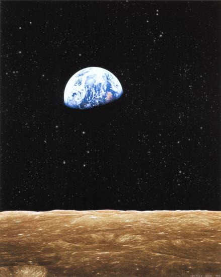 Earth Rise from Moon-null-Framed Art Print