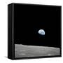 Earth Rising Above the Lunar Horizon-Stocktrek Images-Framed Stretched Canvas