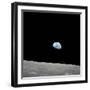 Earth Rising Above the Lunar Horizon-Stocktrek Images-Framed Photographic Print