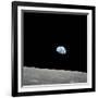 Earth Rising Above the Lunar Horizon-Stocktrek Images-Framed Photographic Print