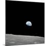 Earth Rising Above the Lunar Horizon-Stocktrek Images-Mounted Photographic Print