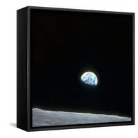 Earth Rising over Curvature of the Moon as Seen from Apollo 8-null-Framed Stretched Canvas