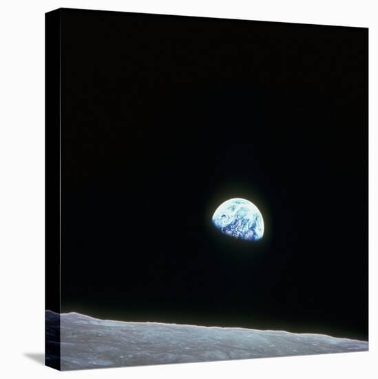 Earth Rising over Curvature of the Moon as Seen from Apollo 8-null-Stretched Canvas