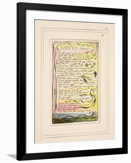 Earth's Answer: Plate 32 from Songs of Innocence and of Experience C.1802-08-William Blake-Framed Giclee Print