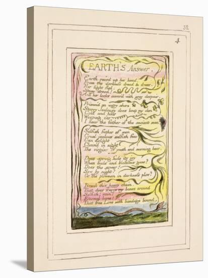 Earth's Answer: Plate 32 from Songs of Innocence and of Experience C.1802-08-William Blake-Stretched Canvas
