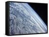 Earth's Horizon Against the Blackness of Space-Stocktrek Images-Framed Stretched Canvas