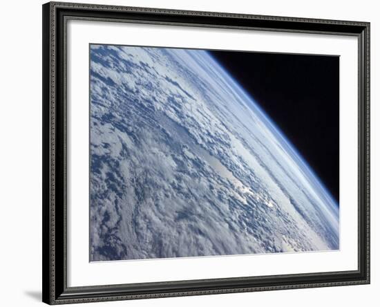 Earth's Horizon Against the Blackness of Space-Stocktrek Images-Framed Photographic Print