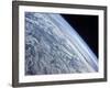 Earth's Horizon Against the Blackness of Space-Stocktrek Images-Framed Photographic Print