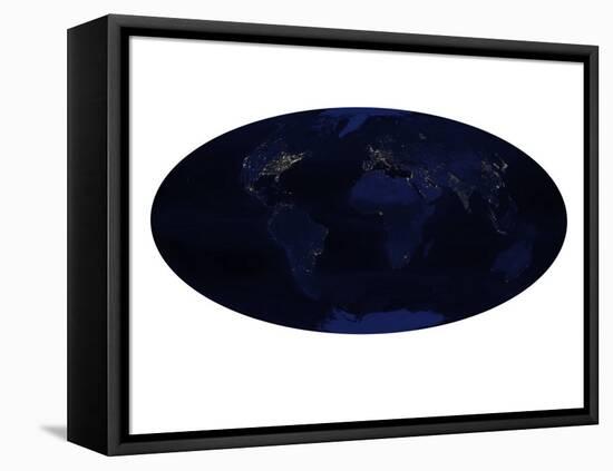 Earth's Human-Generated Nighttime Lights for the Calendar Year 2003-Stocktrek Images-Framed Stretched Canvas