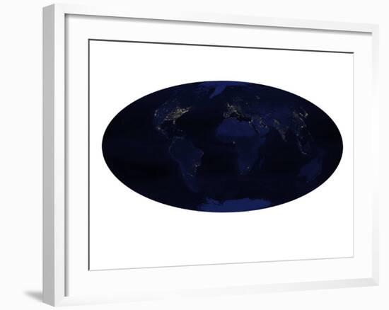 Earth's Human-Generated Nighttime Lights for the Calendar Year 2003-Stocktrek Images-Framed Photographic Print