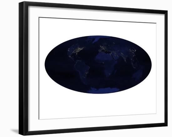 Earth's Human-Generated Nighttime Lights for the Calendar Year 2003-Stocktrek Images-Framed Photographic Print