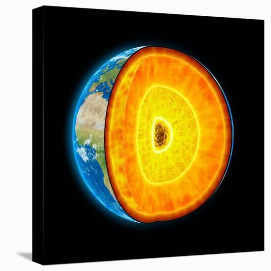 Earth's Internal Structure, Artwork-null-Stretched Canvas