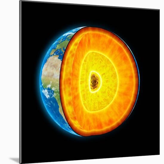 Earth's Internal Structure, Artwork-null-Mounted Photographic Print