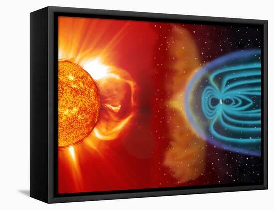 Earth's Magnetosphere, Artwork-Steele Hill-Framed Stretched Canvas