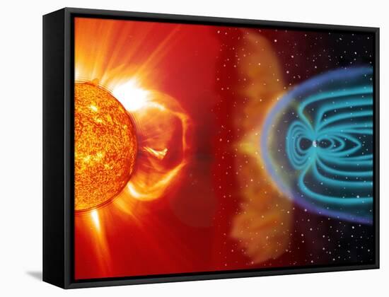 Earth's Magnetosphere, Artwork-Steele Hill-Framed Stretched Canvas