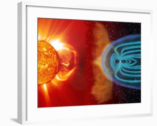 Earth's Magnetosphere, Artwork-Steele Hill-Framed Photographic Print