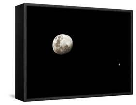 Earth's Moon and Jupiter Separated by Six Degrees-Stocktrek Images-Framed Stretched Canvas