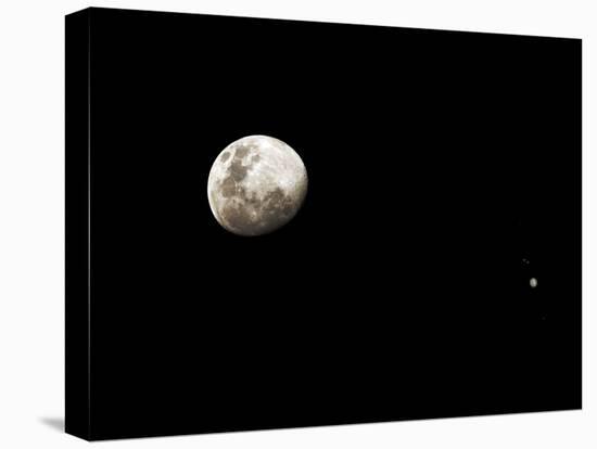 Earth's Moon and Jupiter Separated by Six Degrees-Stocktrek Images-Stretched Canvas