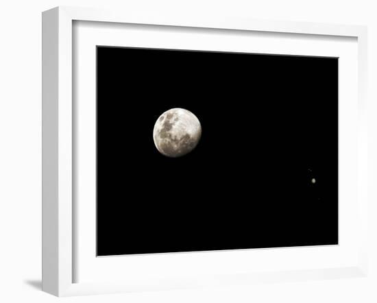 Earth's Moon and Jupiter Separated by Six Degrees-Stocktrek Images-Framed Photographic Print