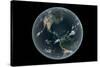 Earth's Western Hemisphere with Rise in Sea Level 330 Feet Above Average-null-Stretched Canvas